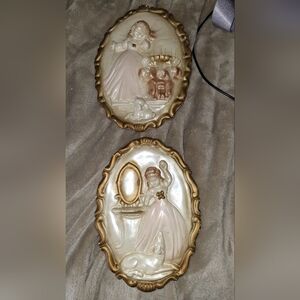 Pair Of Chalkware Wall Decorations